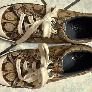 Coach Tan and White Athletic Shoes